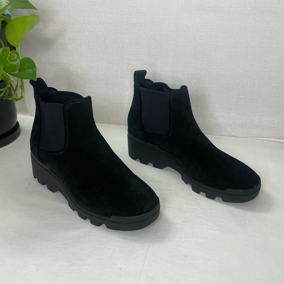 Eileen Fisher Splash Waterproof Suede Bootie Black Ankle Boots 9.5 M - Picture 5 of 10